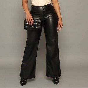 Bad Behavior Faux Leather high waist Bootcut Pants Size 5